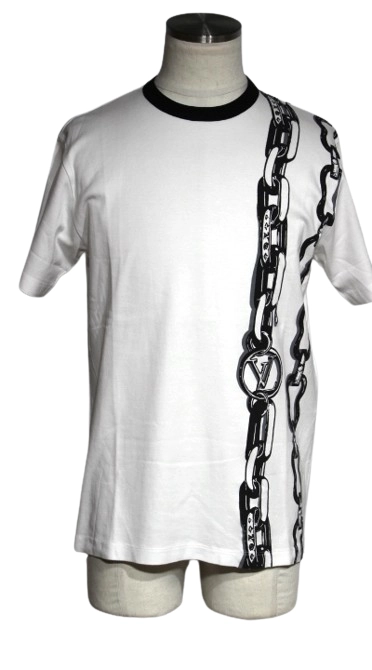 極美品】ルイヴィトン チェーン 反転ロゴ 半袖Tシャツ 白 M