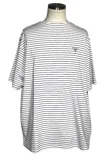 Prada オーバーサイズストライプコットンTシャツ 関税込 PRADA】ストライプ コットン Tシャツ☆ホワイト ブルー☆XL