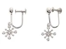 JEWELRY ノンブランドジュエリー イヤリング ダイヤモンド K10WG D0.05ct*2 1.2g【434】