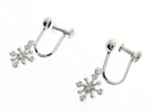 JEWELRY ノンブランドジュエリー イヤリング ダイヤモンド K10WG D0.05ct*2 1.2g【434】