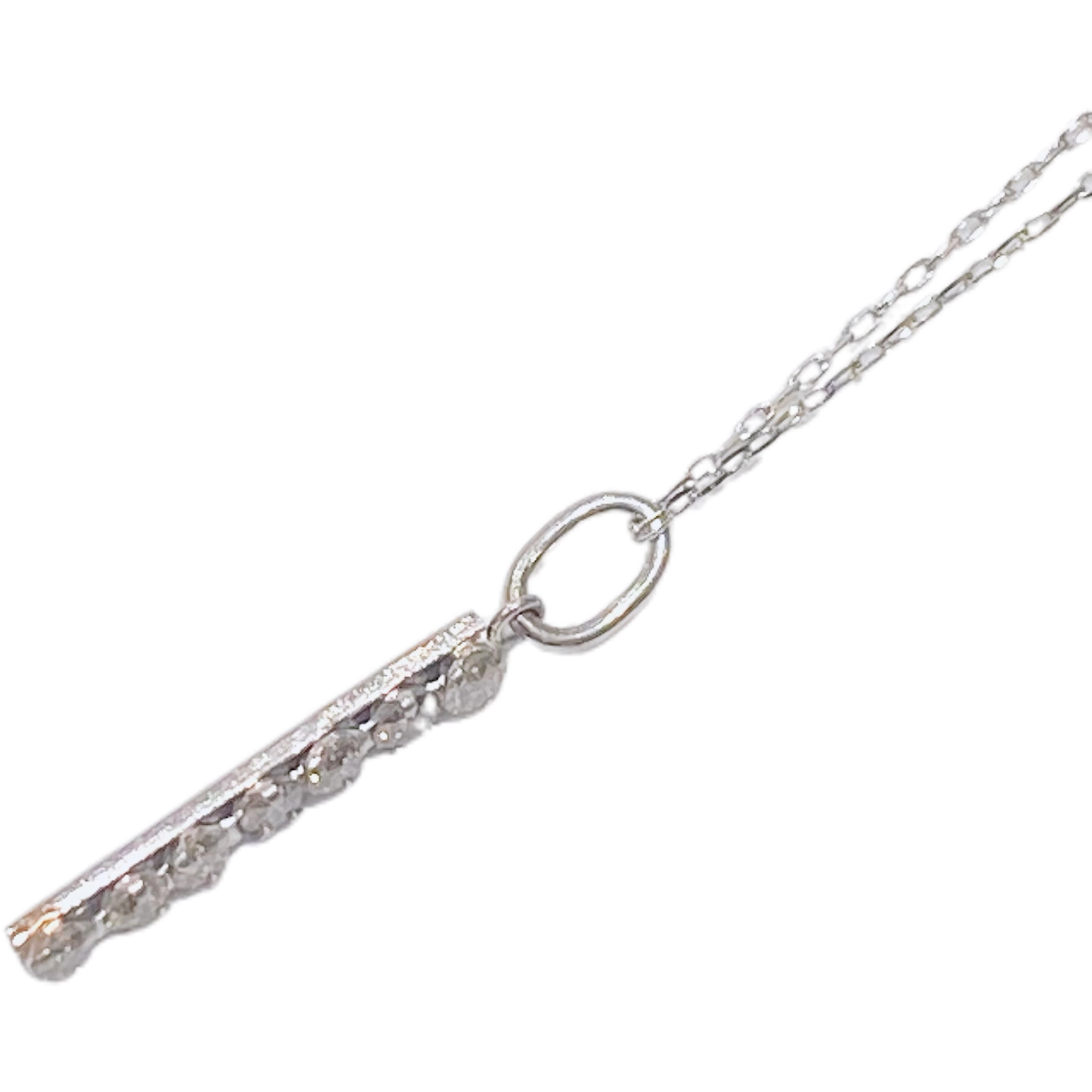JEWELRY　ジュエリー　ネックレス　ライン　PT850　ダイヤモンド　D0.22　1.3g　2141100611371【208】