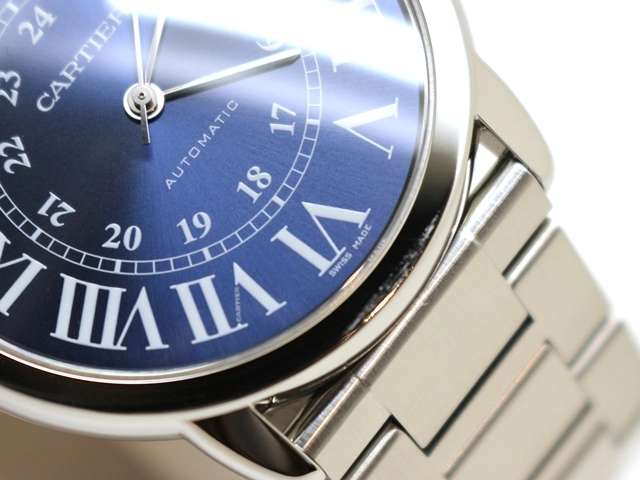 Cartier　カルティエ　ロンドソロ　WSRN0023　ブルー文字盤　ステンレススチール　自動巻き　メンズ　腕時計　C