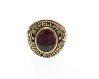 JEWELRY　ノンブランドジュエリー　貴金属・宝石　リング　K10イエローゴールド　赤色石　約14.0g　約20号　2147200518640　【205】