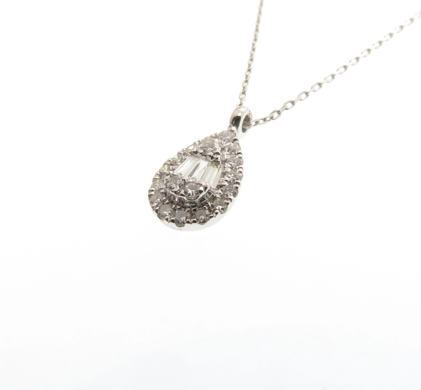 JEWELRY　ノンブランドジュエリー　貴金属・宝石　ネックレス　プラチナ950　ダイヤモンド0.15ct　1.8g　2141300432547　【205】
