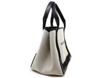 BALENCIAGA バレンシアガ ネイビーカバス S ハンドバッグ ホワイト