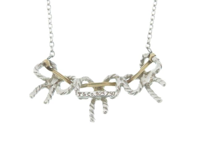 2点セット ティファニー トリプルリボンペンダントとツイストリボンブローチ Tiffany & co.2点組トリプルリボンペンダントとツイストリボン