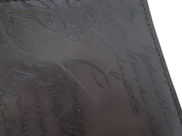 Berluti ベルルッティ 長財布 サンタル スクリットレザー ジップロングウォレット ブラック ヴェネチアレザー【473】