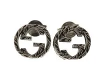 GUCCI グッチ インターロッキング スタッズ ピアス シルバー 925