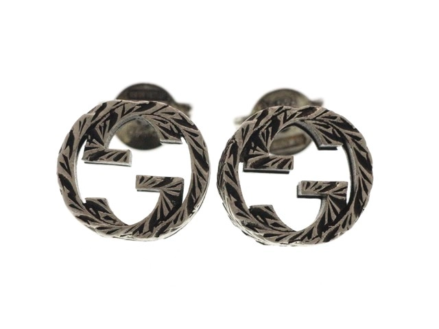 GUCCI グッチ インターロッキング スタッズ ピアス シルバー 925