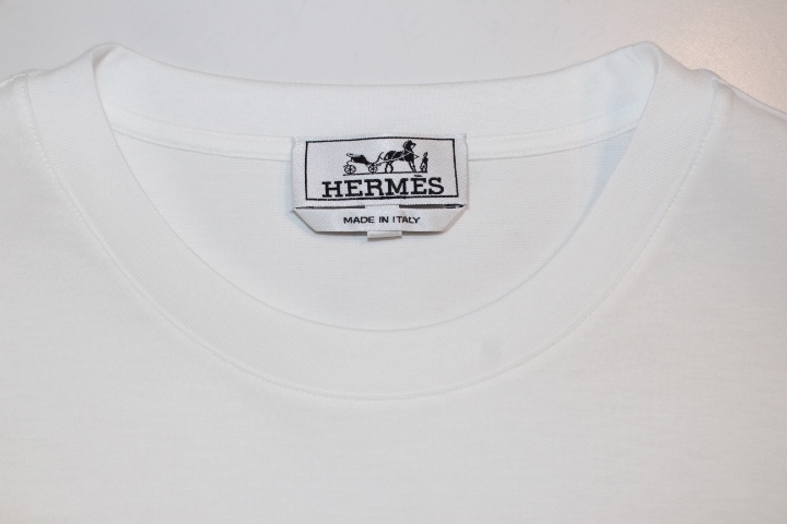 HERMES　エルメス　トップス　半袖Tシャツ　メンズM　ホワイト　コットン　（2148103362415）【200】 image number 4