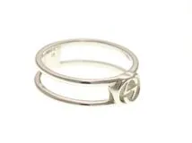 GUCCI グッチ アクセサリー 指輪 インターロッキングG リングシルバー 925 15号 2.6g【473】