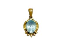 JEWELRY　ジュエリー　ペンダントトップ　K18　AQ　アクアマリン　D　ダイヤモンド0.01　約1.6g　2141100654033【208】