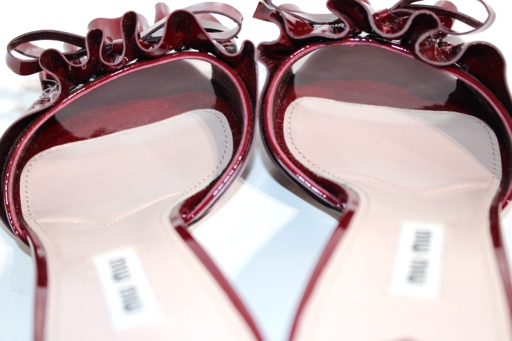 miu ,miu ミュウミュウ サンダル レディース37 ボルドー