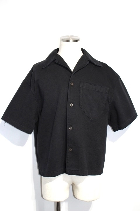 PRADA プラダ 衣類 半袖シャツ メンズS ブラック コットン GEC068 