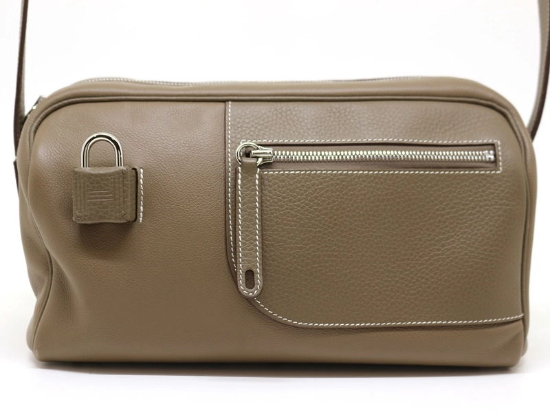 HERMES エルメス プティクーリエ エトゥープ SV シルバー金具 W