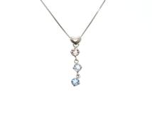 JEWELRY ノンブランド ジュエリー ネックレス K14ホワイトゴールド マルチストーン 1.3g【473】