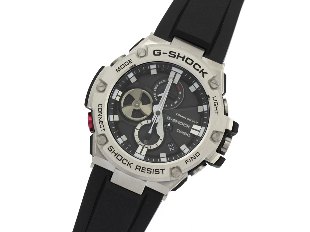 CASIO カシオ 腕時計 G-SHOCK G-STEEL GST-B100-1AJF ブラック文字盤 樹脂／ステンレススチール Bluetoothソーラー【207】