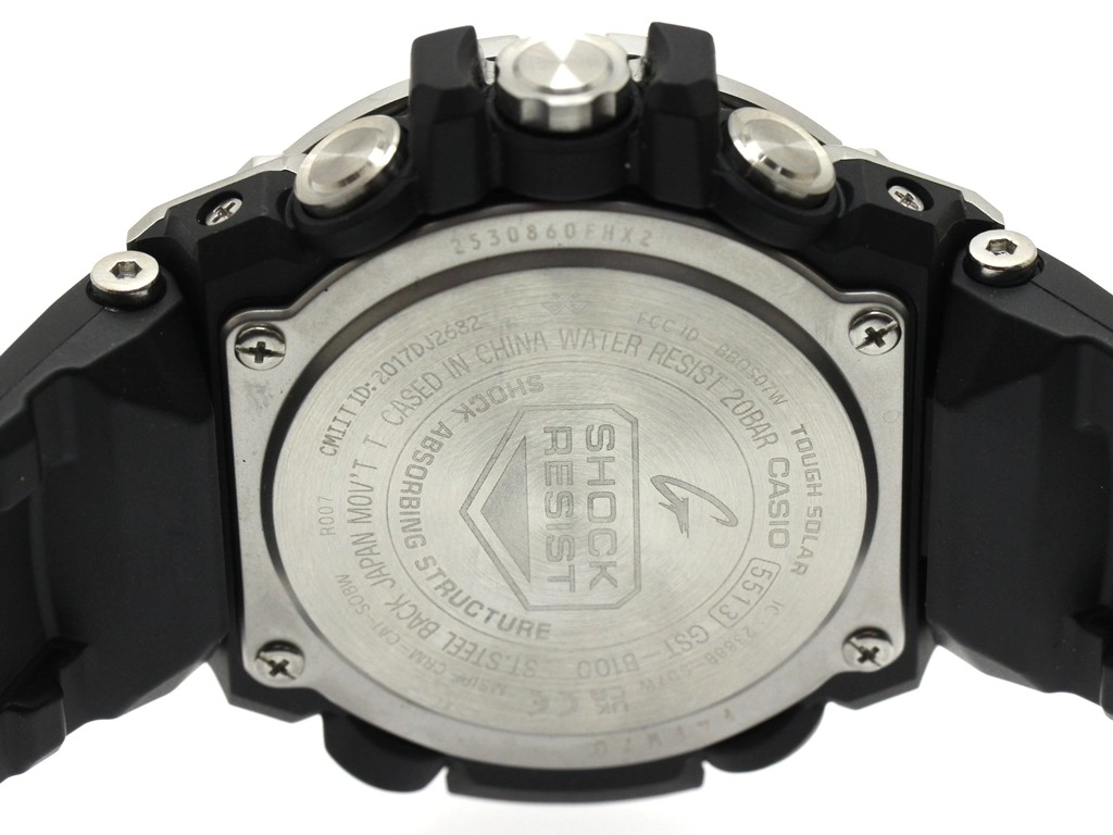 CASIO カシオ 腕時計 G-SHOCK G-STEEL GST-B100-1AJF ブラック文字盤 樹脂／ステンレススチール Bluetoothソーラー【207】