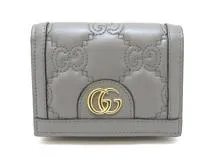 値下げ！！GUCCI マトラッセ財布 GGグレー 美品 GUCCI グッチ GGマトラッセカードケースウォレット グレー