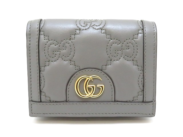 GUCCI グッチ GGマトラッセカードケースウォレット グレー