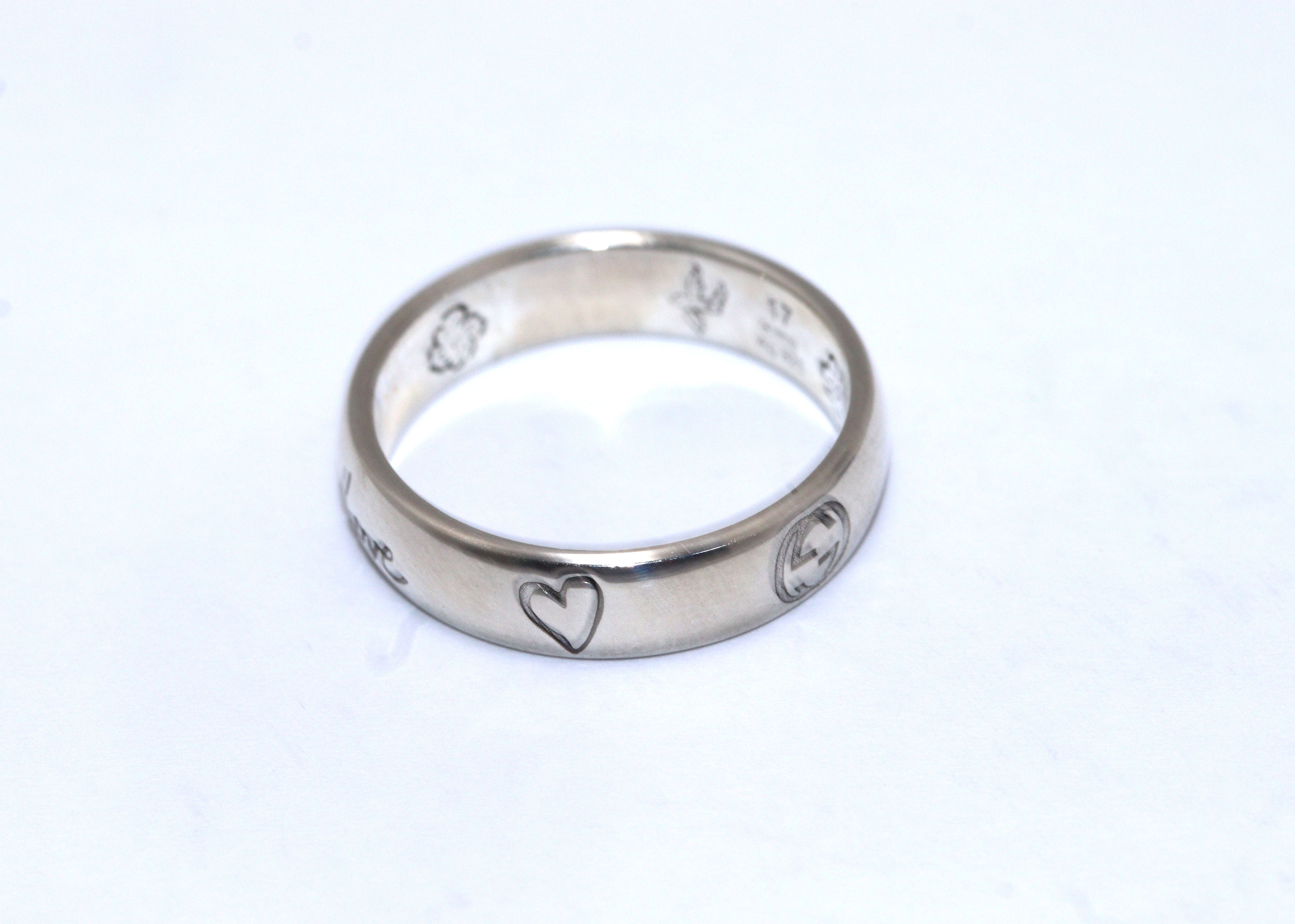 D871 極美品 グッチ 刻印 13 ブラインド フォー ラブ リング 12 号 グッチ GUCCI リング 455247 J8400 0701 ブラインド フォー ラブ
