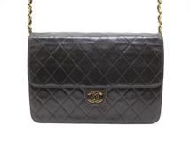 CHANEL　シャネル　ショルダーバッグ　マトラッセプッシュロックチェーンショルダー　ブラック／ＧＰ　ゴールド金具　ラムスキン　2120000327179　【中古】【大黒屋】【200】
