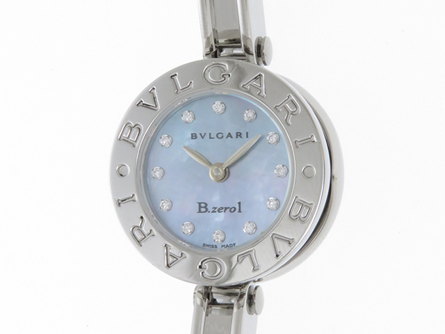 BVLGARI ブルガリ 時計 B-zero1 BZ22S ブルーシェル文字盤 12PD 12ポイントダイヤモンド レディース時計 クオーツ