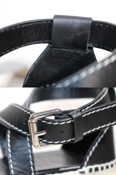 LOEWE ロエベ ウェッジサンダル レディース39 約26cm ブラック