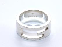 GUCCI　グッチ　ブランデッドGリング　シルバー　7.5g　9号　【471】IK