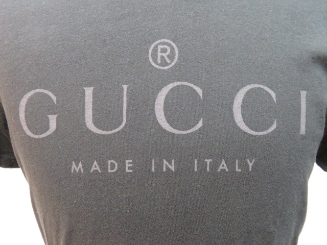 GUCCI グッチ Tシャツ メンズ M ブラック ロゴ コットン