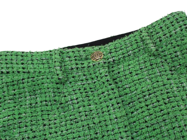 CHANEL シャネル 衣類 ショートパンツ レディース34 グリーン ツイード