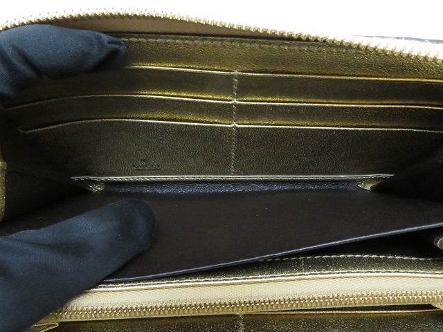 GUCCI グッチ GGマーモント ジップアラウンドウォレット ゴールド