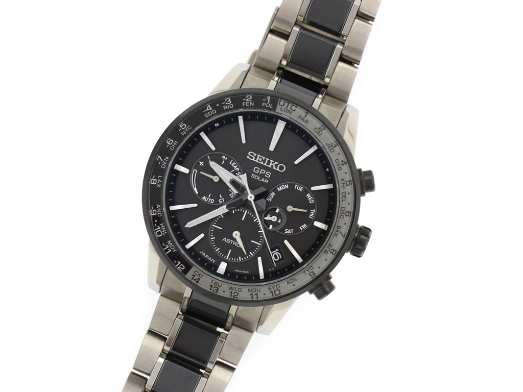 SEIKO セイコー 腕時計 アストロン SBXC011 グローバルブランド コアショップモデル チタン/セラミック ブラック文字盤 ソーラーGPS衛星電波【472】SJ