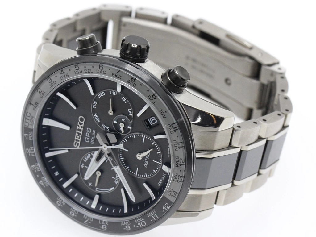 SEIKO セイコー 腕時計 アストロン SBXC011 グローバルブランド コアショップモデル チタン/セラミック ブラック文字盤 ソーラーGPS衛星電波【472】SJ