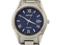 SEIKO セイコー 腕時計 エクセリーヌ SWCW147 ブルー文字盤 チタン ソーラー電波【472】SJ