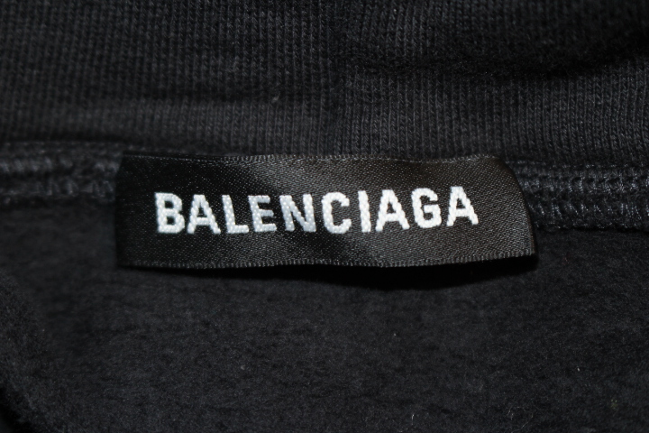 BALENCIAGA　バレンシアガ　プルオーバーパーカー　メンズM　ブラック　コットン　2019年　2148103292576【200】 image number 8