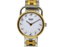 HERMES　エルメス　アルソーコンビ　ステンレススチール/ゴールドメッキ　クォーツ　レディース　腕時計　F