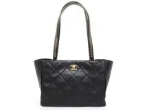CHANEL　シャネル　バッグ　マトラッセ トートバッグ　ブラック/GP　レザー　AS3508　2022秋冬　2148103564338　【200】