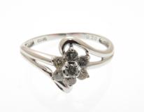 JEWELRY　ノンブランドジュエリー　貴金属・宝石　リング　K14ホワイトゴールド　ダイヤモンド0.20カラット　約1.3g　約10号　2143000721143　【205】