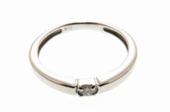 JEWELRY　ノンブランドジュエリー　貴金属・宝石　ピンキーリング　K10ホワイトゴールド　ダイヤモンド　約0.7g　約1号　2143600349259　【205】