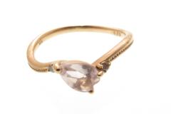 JEWELRY　ノンブランドジュエリー　貴金属・宝石　リング　K10ピンクゴールド　クォーツ　ダイヤモンド0.02カラット　約1.0g　約7号　2141300451463　【205】