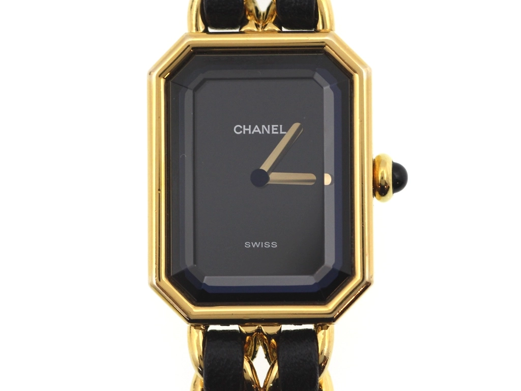 CHANEL シャネル 腕時計 プルミエールL H0001 ゴールドメッキ/革 ブラック文字盤 Lサイズ クオーツ【472】SJ  の購入なら「質」の大黒屋（公式）