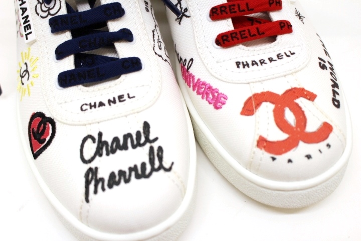 【超希少・美品】CHANELマルチカラー　メンズスニーカーロゴ　MID　42