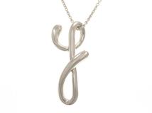 TIFFANY&CO ティファニー ジュエリー ネックレス スモール アルファベット ペンダント イニシャルY 925 シルバー 9.6g【473】