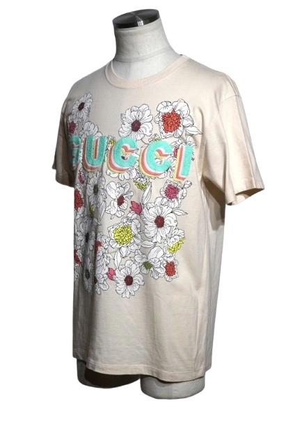 GUCCI グッチ 衣類 LovelightプリントTシャツ メンズXS ベージュ ポリエステル 706127