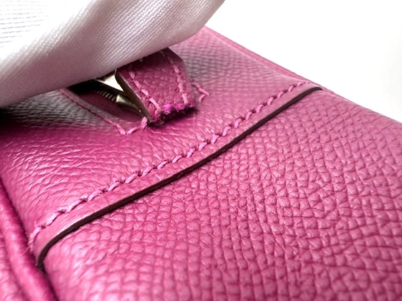 HERMES エルメス　ハンドバック　プリュムエラン トスカ エプソン シルバー金具【472】AH
