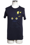 FENDI フェンディ 衣類 モンスターフロッグTシャツ メンズ44 ネイビー コットン FY0828 1Y4