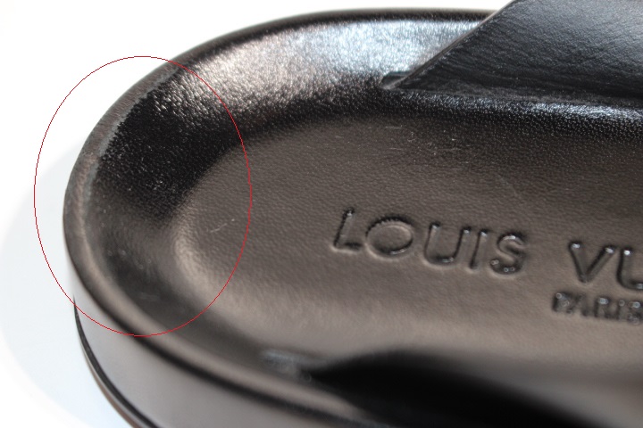 LOUIS VUITTON ルイヴィトン サンダル メンズ7 ブラック レザー