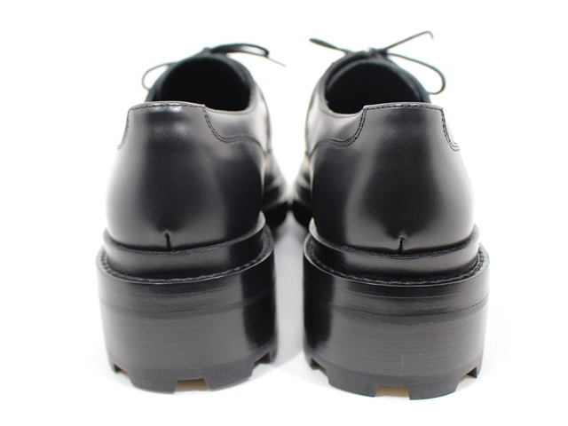 HERMES エルメス ファーストシューズ レディース37ハーフ ブラック/シルバー金具 ヴォー・グラッセ H222072Z 2143000656940 【432】