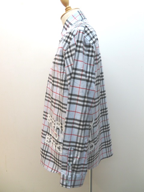BURBERRY バーバリー 長袖 シャツ メンズ M ライトブルー ホワイト ブラック チェック コットン （2143100294523）  432の購入なら「質」の大黒屋（公式）